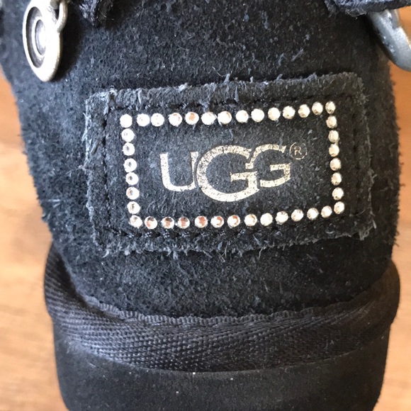 UGG Bailey Bow Bling Suede Boots1004791 Gray Sz 7 - Picture 8 of 10